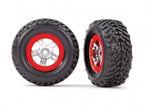 Traxxas Wheels w/ Tires SCT Satin Chrome Beadlock Style - 7073A