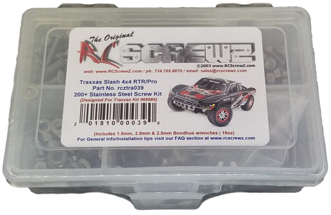 RC Screwz Stainless Steel Screw Kit For The Traxxas Slash 4×4 (#68086)