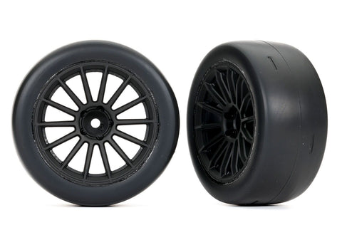 Traxxas Multi-Spoke Black 2.0" Wheels w/ Slick Tires