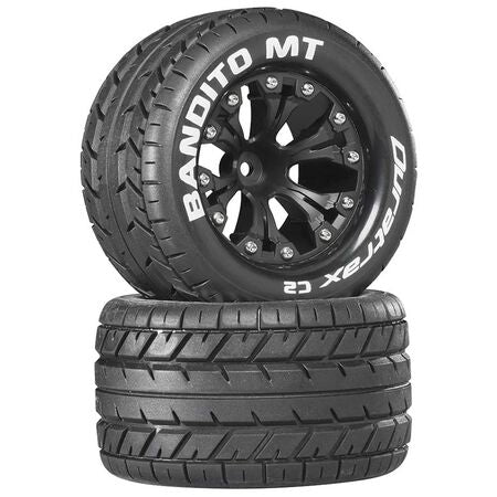 Duratrax Bandito MT 2.8" Mounted 1/2" Offset C2 Tires, Black (2)