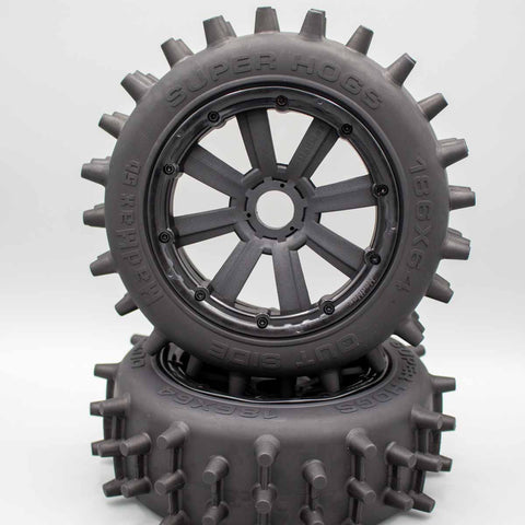 MadMax Complete Assembled Super Hogs Off Road tire/wheel set FRONT size (186x64mm)