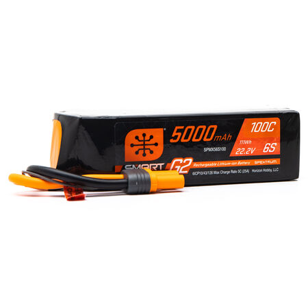 Spektrum 22.2V 5000mAh 6S 100C Smart G2 LiPo Battery: IC5