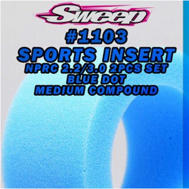 Sweep Racing NPRC MAX FITS Rear open cells Sports Medium Blue dot Insert 2pcs set