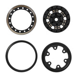 INJORA 1.0" 47g/pcs Black Brass Beadlock Wheel Rims Deep Dish Negative Offset 3.15mm for 1/24 RC Crawlers (4) (W1005)