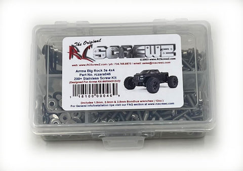 RC Screwz Stainless Steel Screw Kit For The Arrma Big Rock 3s 4×4 (#ARA4312V3)