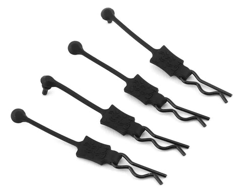 Hot Racing 1/8 Body Clip Retainers (Black) (4)