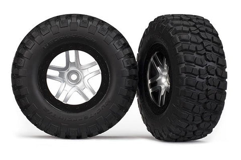 Traxxas SCT Wheels Satin Chrome w/ BFGoodrich Mud-Terrain T/A KM2 Tires (2)