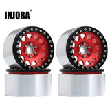 INJORA 4PCS 2.2" Aluminum Beadlock Wheel Rims for 1/10 RC Rock Crawler