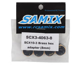 Samix SCX10 III Brass 12mm Hex Adapter (4) (8mm)