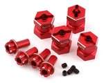 Yeah Racing 12mm Aluminum Hex Adaptors (Red) (4) (15mm Offset)