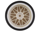 Yeah Racing Spec D Pre-Mounted Drift Tires w/LS Mesh Wheels (White/Gold) (4) w/12mm Hex & 6mm Offset